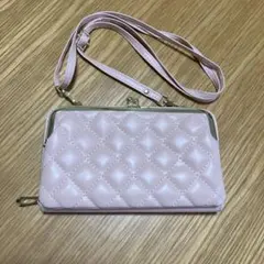 キルティング スマホショルダーバッグ ピンク