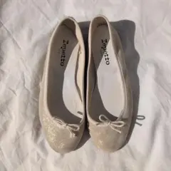 【repetto】 美品　レペット パンプス　バレエシューズシャンパンゴールド