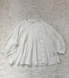 IENA】オーバーサイズ バックオープン 麻混 ブラウス スモッグ 