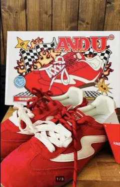 AND1】アンドワン バスケットシューズ ハイカット 赤白 スニーカー