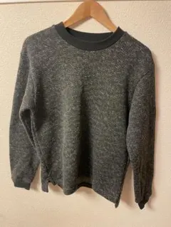 GLOBAL WORK ヘリンボーンニット Mサイズ グレー系