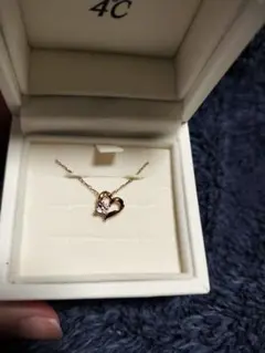 4℃ K10 ピンクゴールド ハートモチーフ ネックレス