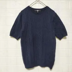 UNIQLO ユニクロ (L)　ケーブルクルーネックセーター 半袖