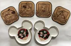 ディズニー　コルクコースター4枚 + スーベニアプレート2枚 セット