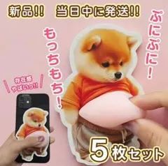 おなか ぷにぷに シール 柴犬 3D 立体 ステッカー 5枚 ぷっくりお腹 いぬ