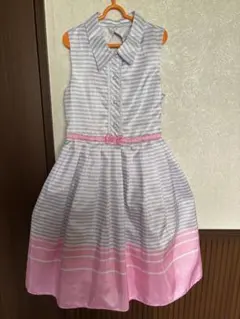 ストライプ ノースリーブ フレアドレス　サイズ130位