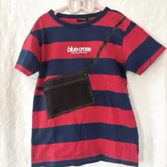ブルークロス 赤青ストライプ Tシャツ Sサイズ　140cmのサムネイル