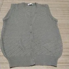 これからシーズン便利絹の針 グレー Vネックニットベスト柔らかゆったりしてます
