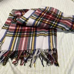 39セール　MERLOUJAN チェック柄マフラー　ストール　大判