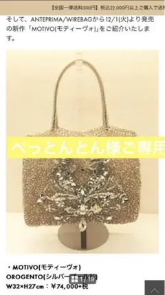 【ご専用】アンテプリマワイヤーバッグ　MOTIVO モティーヴォ　ビジュー