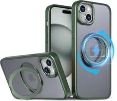 iphone 15 plus ケース magsafe対応 ダークグリーン
