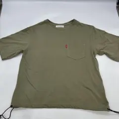 RODEO CROWNS Tシャツ 裾ドローコード カーキ ポケット付きのサムネイル