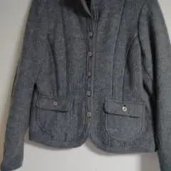 【100円値下げ】グレーのウール風カジュアルジ ャケット 11号