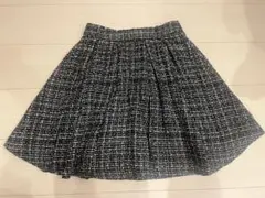 フレアスカート 黒と白のチェック柄 INGNI