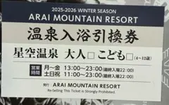 ARAI MOUNTAIN RESORT 温泉入浴引換券