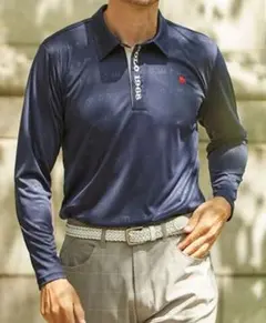 新品　長袖　エンボスポロシャツ 　polo