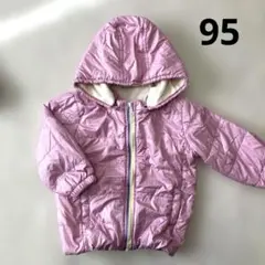 ピンク フード付きアウター 95cm フリース