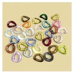 カラフルアクリルチェーンビーズ30個セット