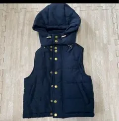 ♡美品♡プティマイン♡ネイビー取り外し可能 フード付きダウンベスト