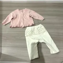 petit main アイレットガーデンとフリルスパッツのセット　80cm