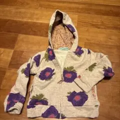 hakka kids 花柄フルジッパーパーカー 100