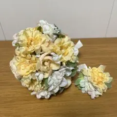 アーティシャルフラワー　ブーケ　ブートニア　セット