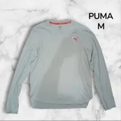 【美品】 PUMA 長袖 トレーニングウェア トップス M グレー E2