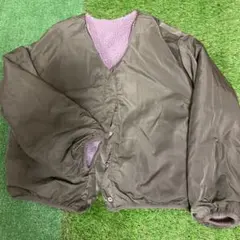 オリーブグリーン リバーシブルフリースジャケット