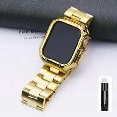 AppleWatch ベルト ステンレス 金 バンド E017　E