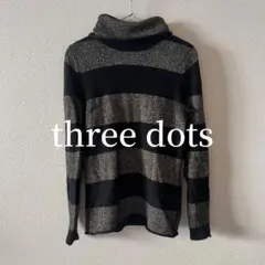 three dots ラメ タートルネック ニット セーター ブラック×ゴールドのサムネイル