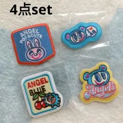 【196】エンジェルブルー 刺繍シール ステッカー セット まとめ売り