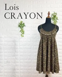 385 ロイスクレヨン 総柄 キャミソール ワンピース M 花柄