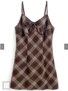 GRL チェック柄リボンキャミミニワンピース[dk1340] Mサイズ