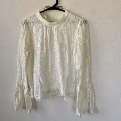 MOUSSY レース長袖シャツ ホワイト　デザインシャツのサムネイル