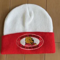 くまのプーさん　ニット帽　キッズ　子供　ホワイト