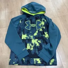 アンダーアーマー　裏起毛パーカー　蛍光グリーン　150 トレーナースウェット