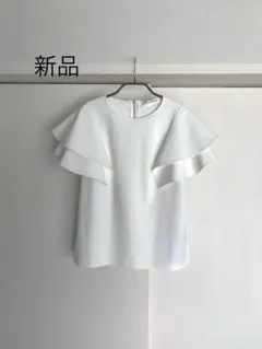 【美品】ギャザー切替フレアノースリーブブラウス　エムプルミエ ブレンヘイム 美品】ギャザー切替フレアノースリーブブラウス エムプルミエ