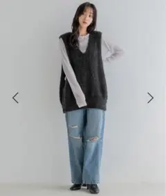 LOWRYSFARM ボタンシャギーベスト