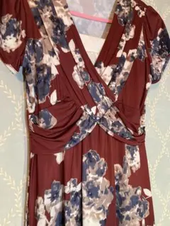 【美品】フランス製⭐︎ワインレッドのカシュクールワンピース