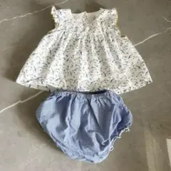 PETIT BATEAU 花柄トップスとブルマセット　6m