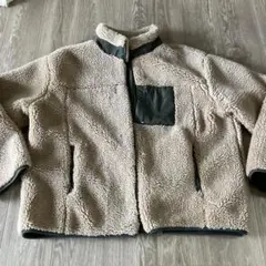 ベージュ フリースジャケット ジップアップ