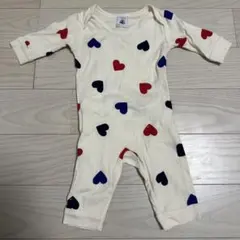 プチバトー　ハート柄 ベビーパジャマ 上下セット