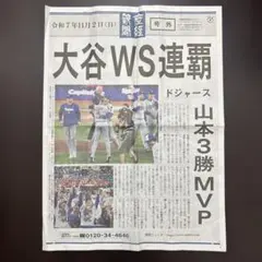 大谷翔平選手 ワールドシリーズ記念新聞