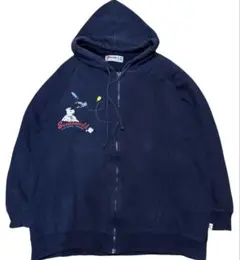 90s santa world ネイビー ジップアップ フーディーのサムネイル