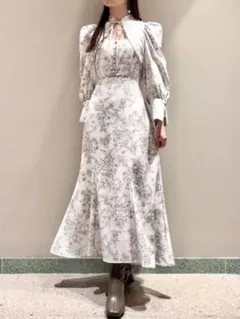 snidel デコルテオープンバリエワンピース ライトグレー 00