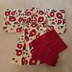 Lycée mine. 花柄浴衣 120サイズ 帯付き　浴衣　美品