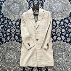 リネン コットン　シングルチェスターコート