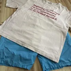 マーキーズプリントTシャツ と青ハーフパンツ2点セット150