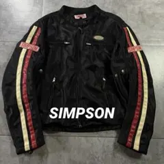 【雰囲気抜群】SIMPSON メッシュライダースジャケット リアルエイジング