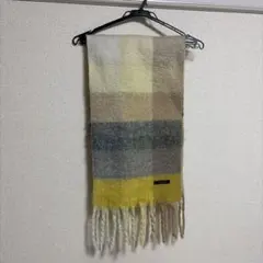 チェック柄フリンジマフラー